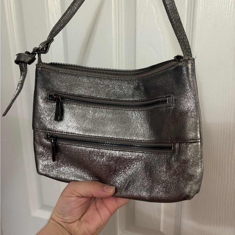 Hobo metallic Leather Crossbody Bag